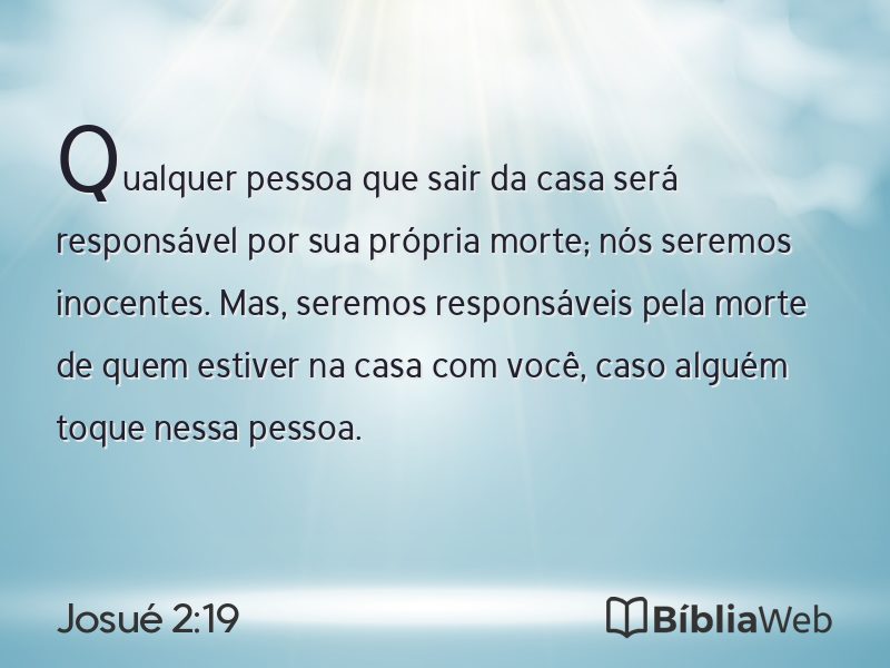 Josué 2:19 em imagem para compartilhar