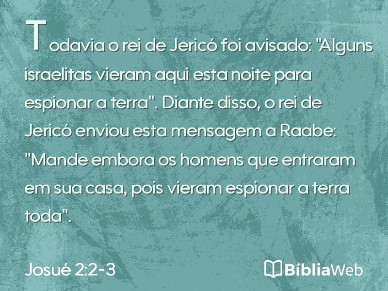 Josué 2:2-3 em imagem para compartilhar