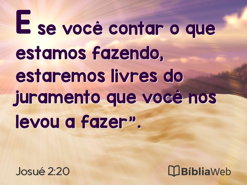 Josué 2:20 em imagem para compartilhar