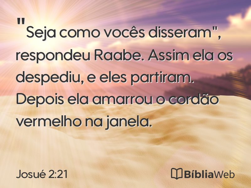 Josué 2:21 em imagem para compartilhar