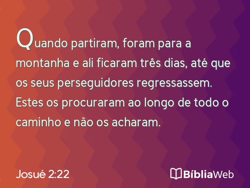 Josué 2:22 em imagem para compartilhar