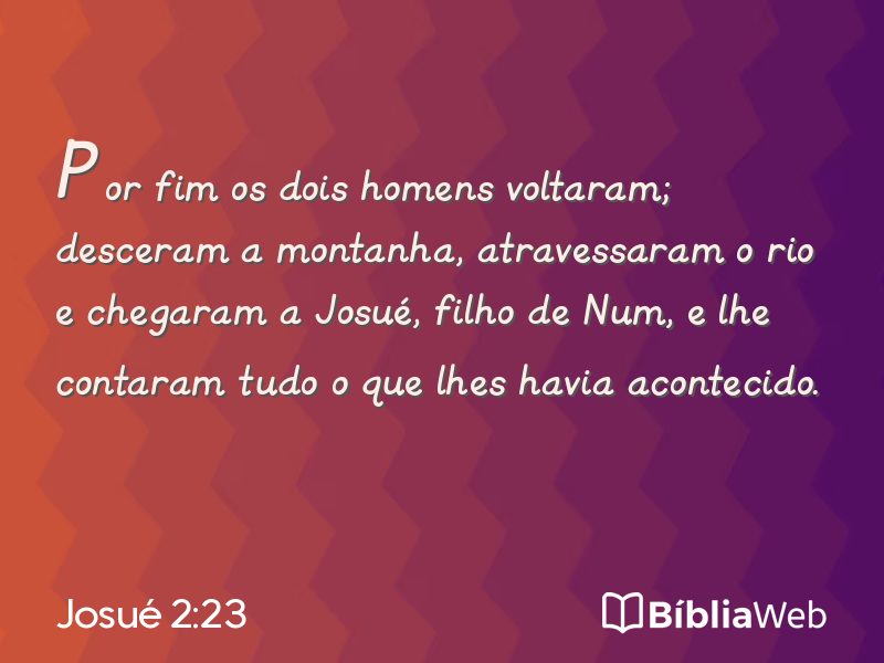 Josué 2:23 em imagem para compartilhar