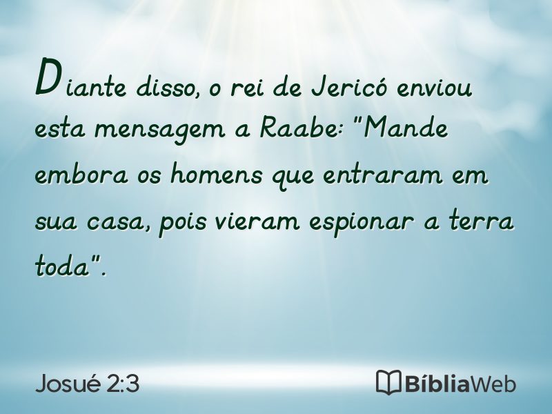 Josué 2:3 em imagem para compartilhar