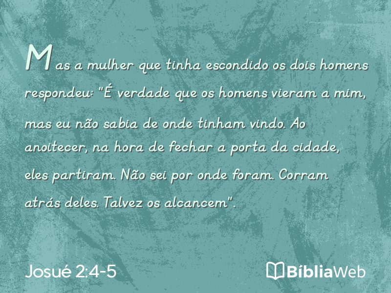 Josué 2:4-5 em imagem para compartilhar