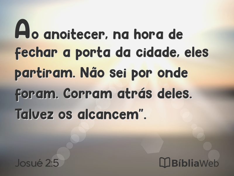 Josué 2:5 em imagem para compartilhar