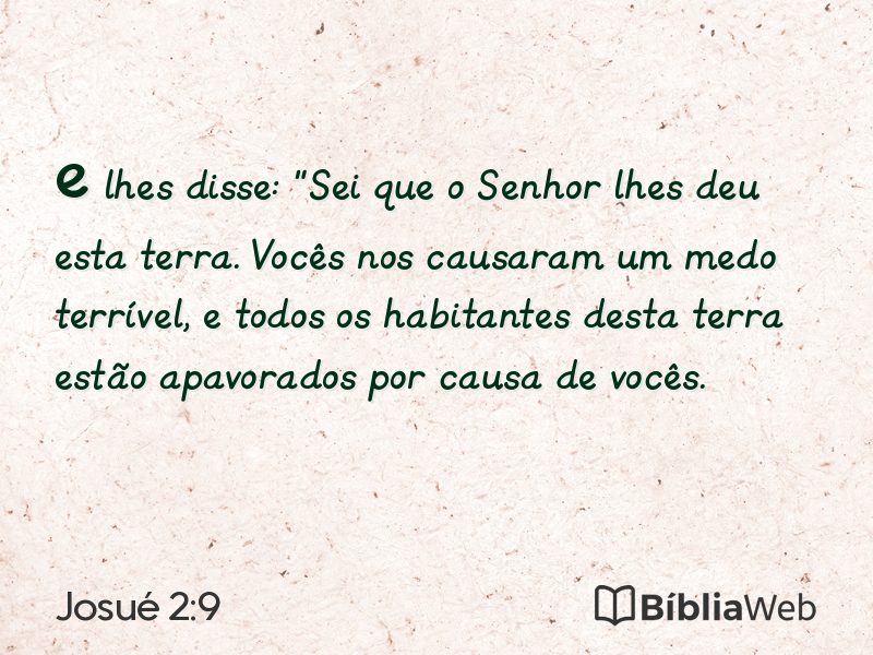 Josué 2:9 em imagem para compartilhar