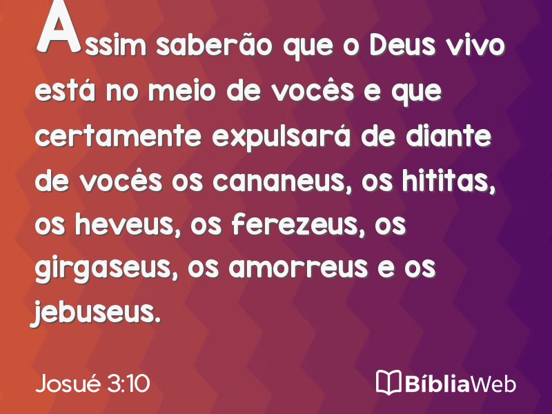 Josué 3:10 em imagem para compartilhar