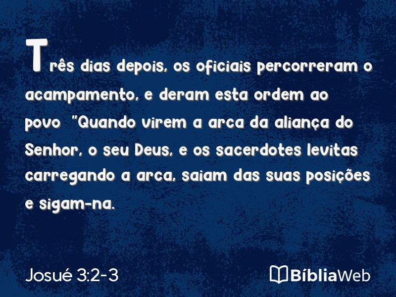 Josué 3:2-3 em imagem para compartilhar