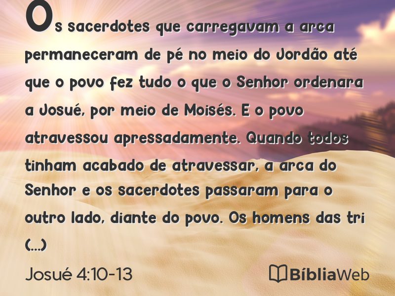 Josué 4:10-13 em imagem para compartilhar