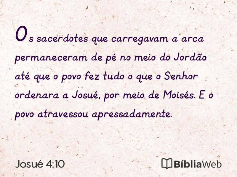 Josué 4:10 em imagem para compartilhar