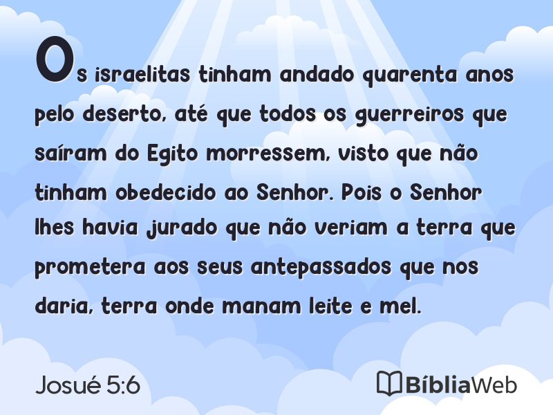 Josué 5:6 em imagem para compartilhar