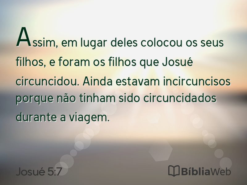 Josué 5:7 em imagem para compartilhar