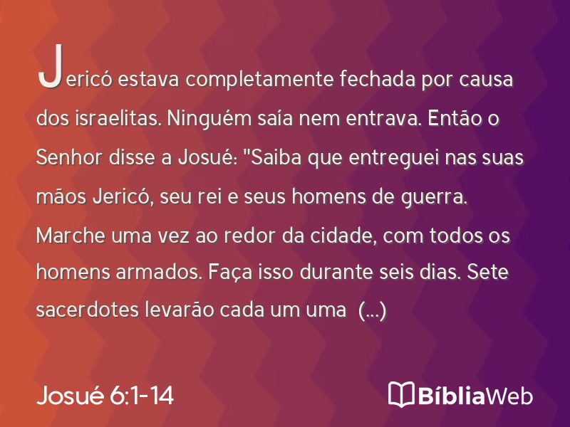 Josué 6:1-14 em imagem para compartilhar
