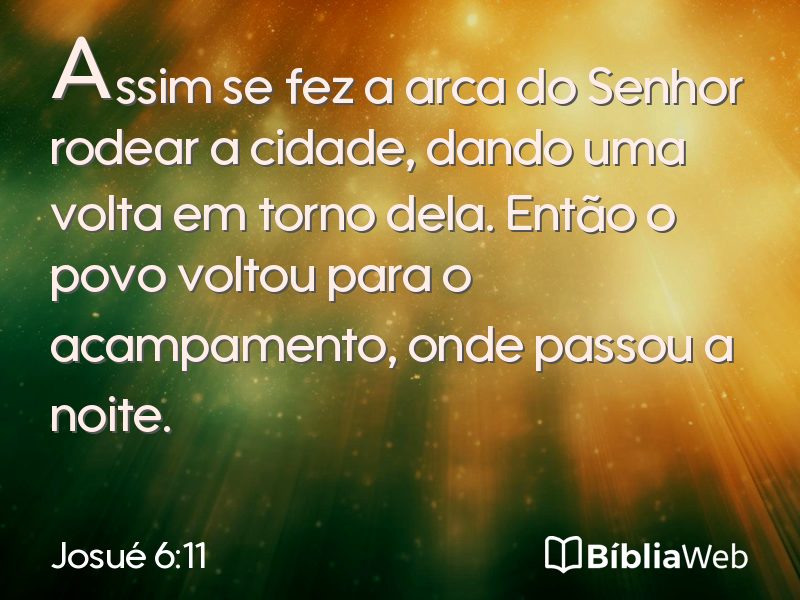 Josué 6:11 em imagem para compartilhar