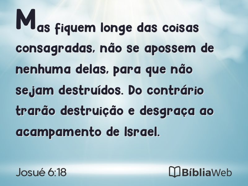 Josué 6:18 em imagem para compartilhar