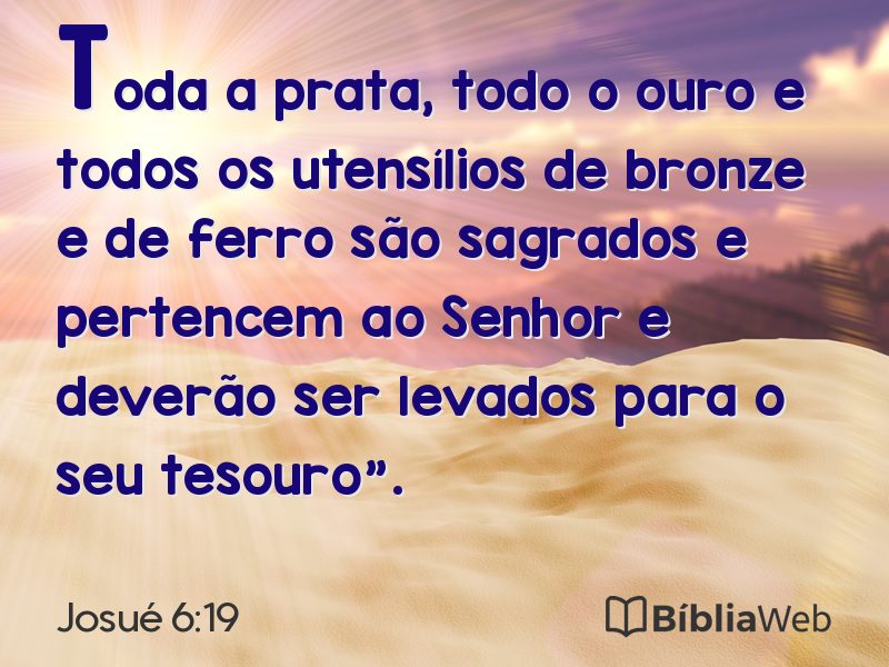 Josué 6:19 em imagem para compartilhar