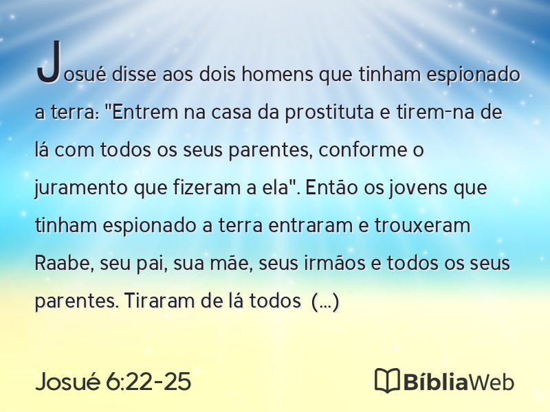 Josué 6:22-25 em imagem para compartilhar