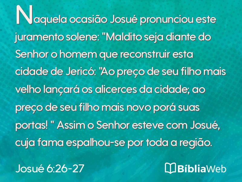Josué 6:26-27 em imagem para compartilhar