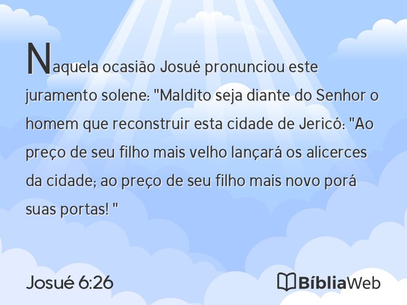 Josué 6:26 em imagem para compartilhar