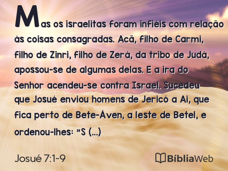 Josué 7:1-9 em imagem para compartilhar