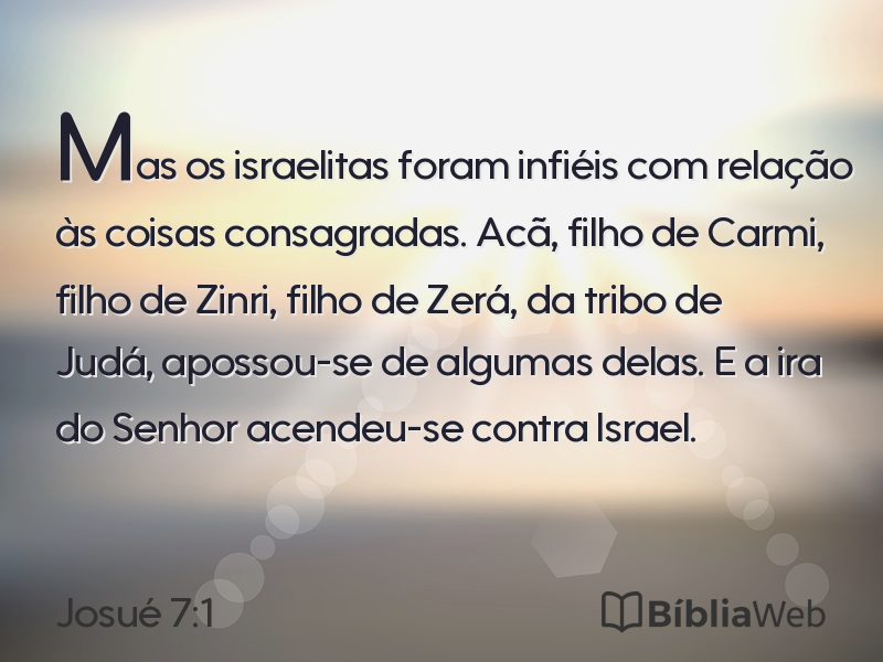 Josué 7:1 em imagem para compartilhar