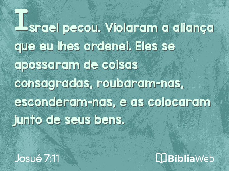 Josué 7:11 em imagem para compartilhar