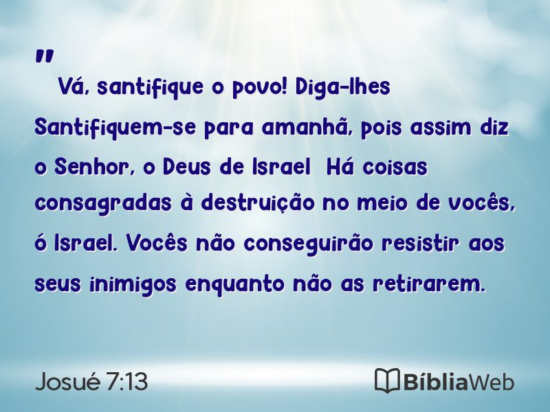 Josué 7:13 em imagem para compartilhar