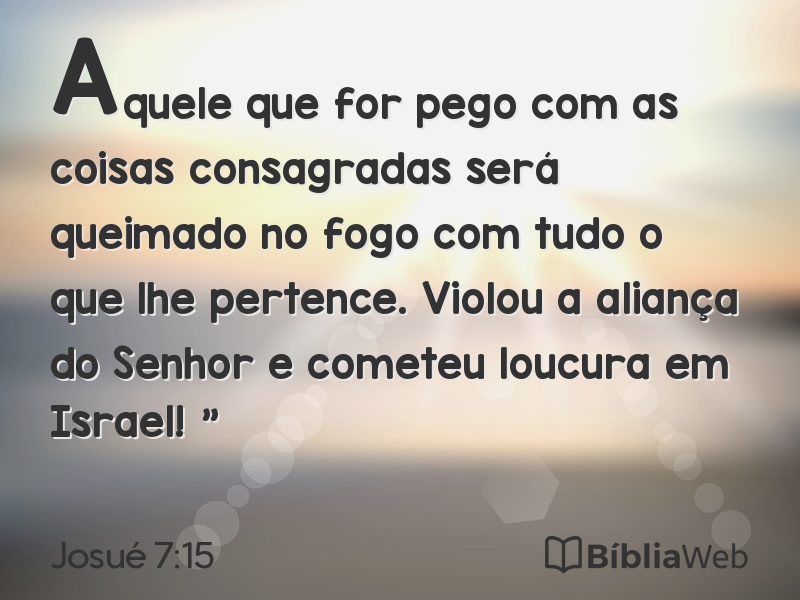Josué 7:15 em imagem para compartilhar