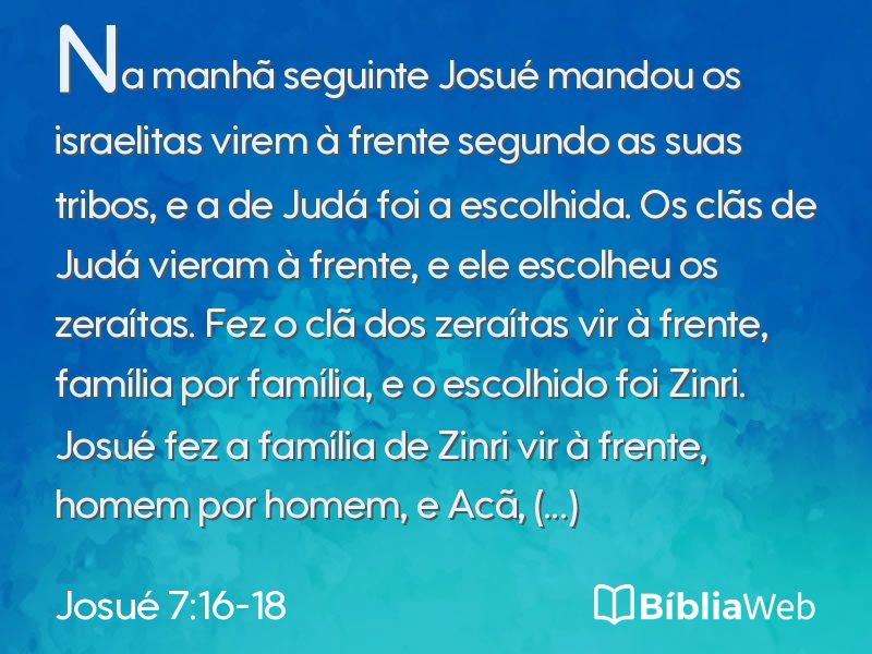 Josué 7:16-18 em imagem para compartilhar