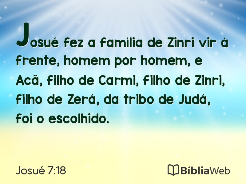 Josué 7:18 em imagem para compartilhar