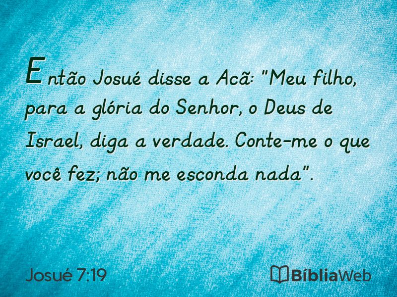 Josué 7:19 em imagem para compartilhar