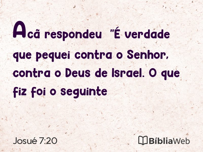 Josué 7:20 em imagem para compartilhar