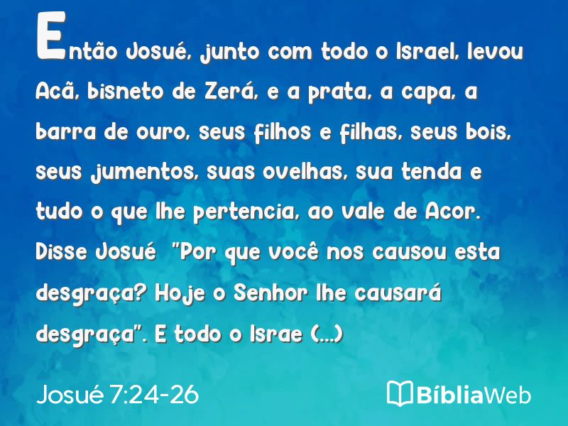 Josué 7:24-26 em imagem para compartilhar