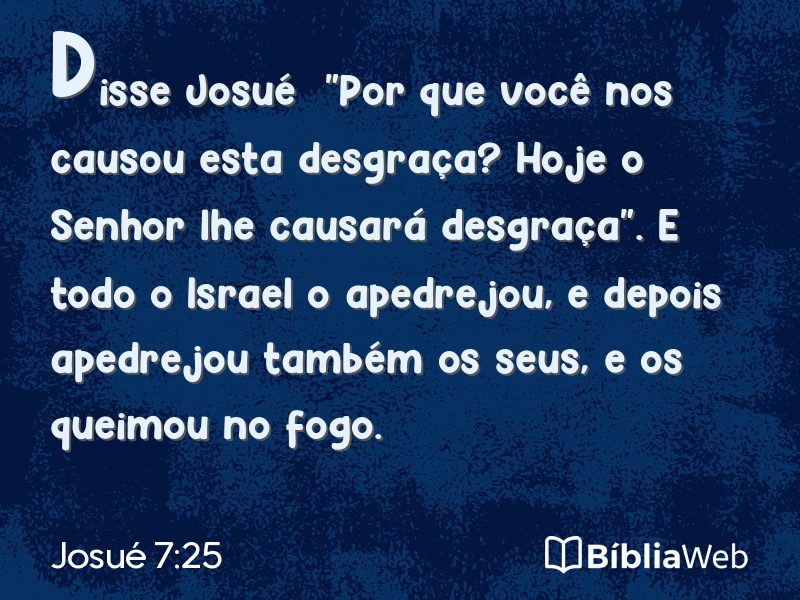 Josué 7:25 em imagem para compartilhar