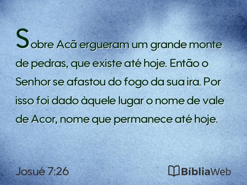Josué 7:26 em imagem para compartilhar