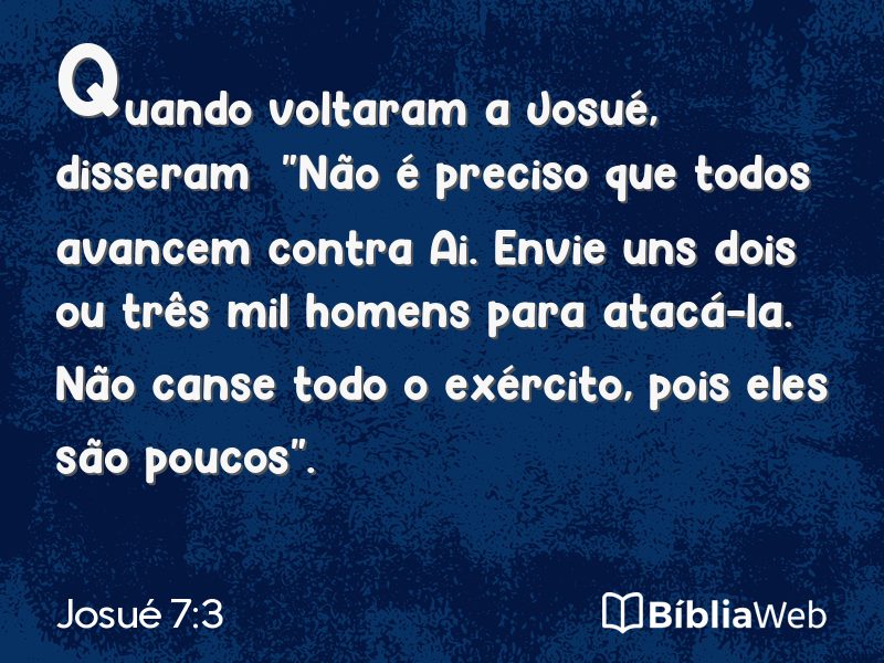 Josué 7:3 em imagem para compartilhar