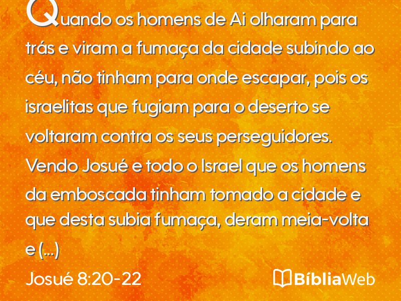 Josué 8:20-22 em imagem para compartilhar