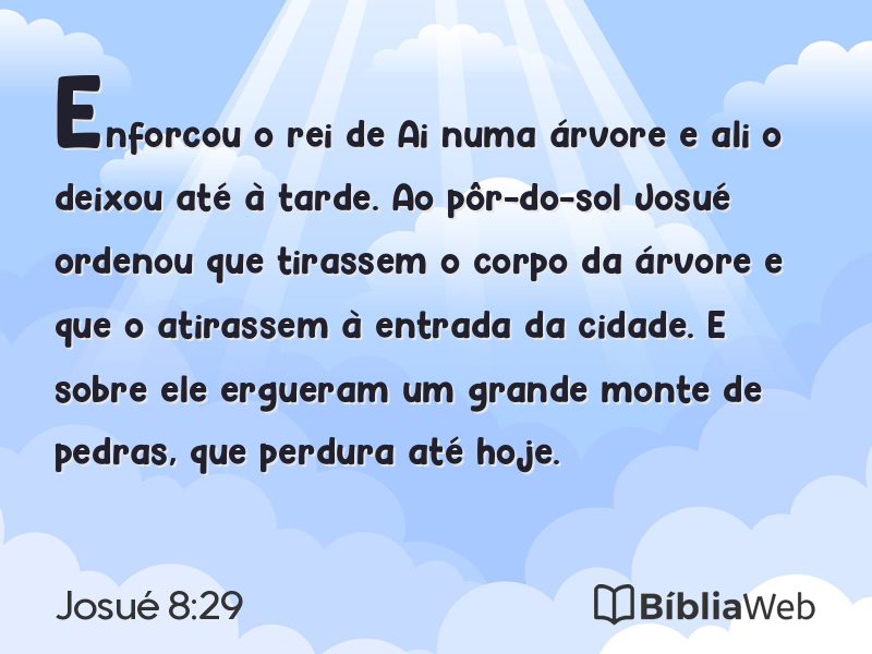 Josué 8:29 em imagem para compartilhar