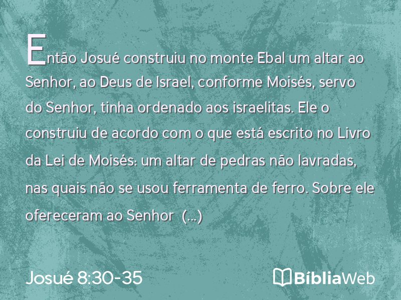 Josué 8:30-35 em imagem para compartilhar