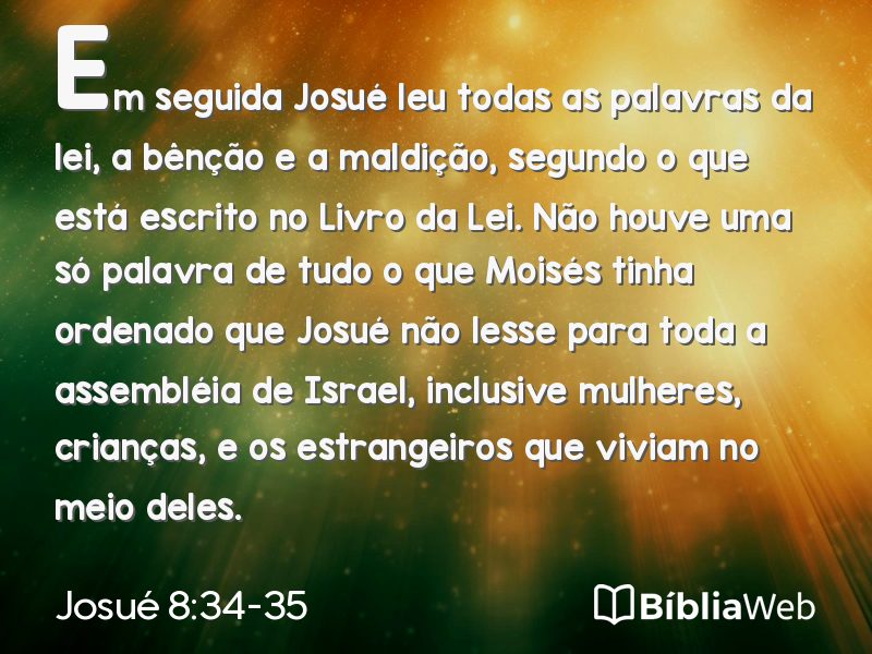 Josué 8:34-35 em imagem para compartilhar