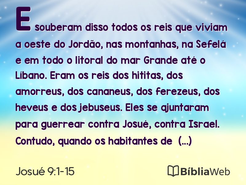 Josué 9:1-15 em imagem para compartilhar