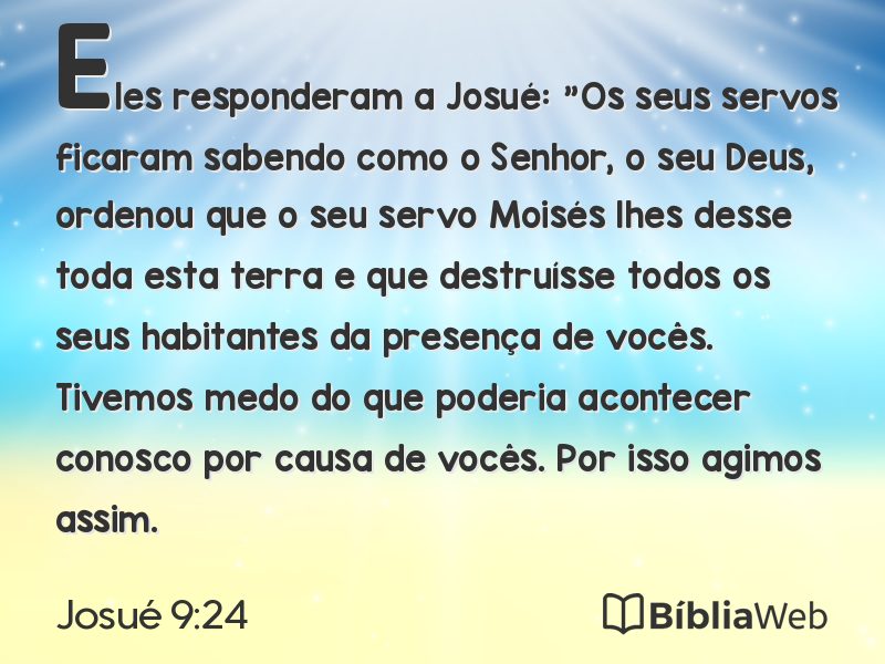 Josué 9:24 em imagem para compartilhar