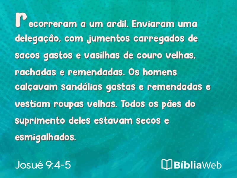 Josué 9:4-5 em imagem para compartilhar