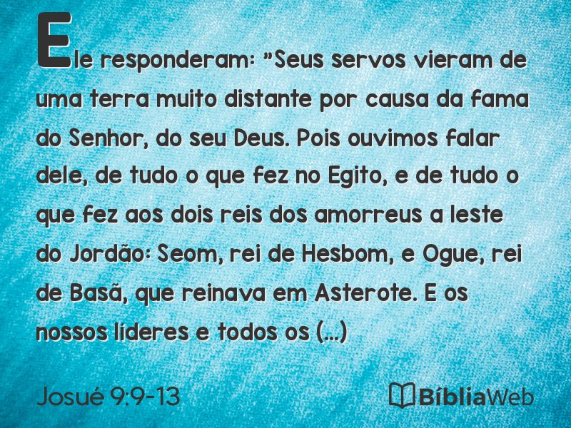 Josué 9:9-13 em imagem para compartilhar