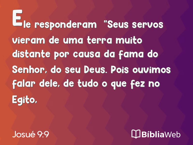 Josué 9:9 em imagem para compartilhar