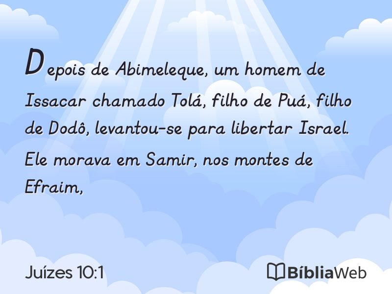 Juízes 10:1 em imagem para compartilhar