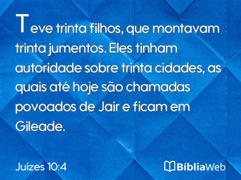 Juízes 10:4 em imagem para compartilhar