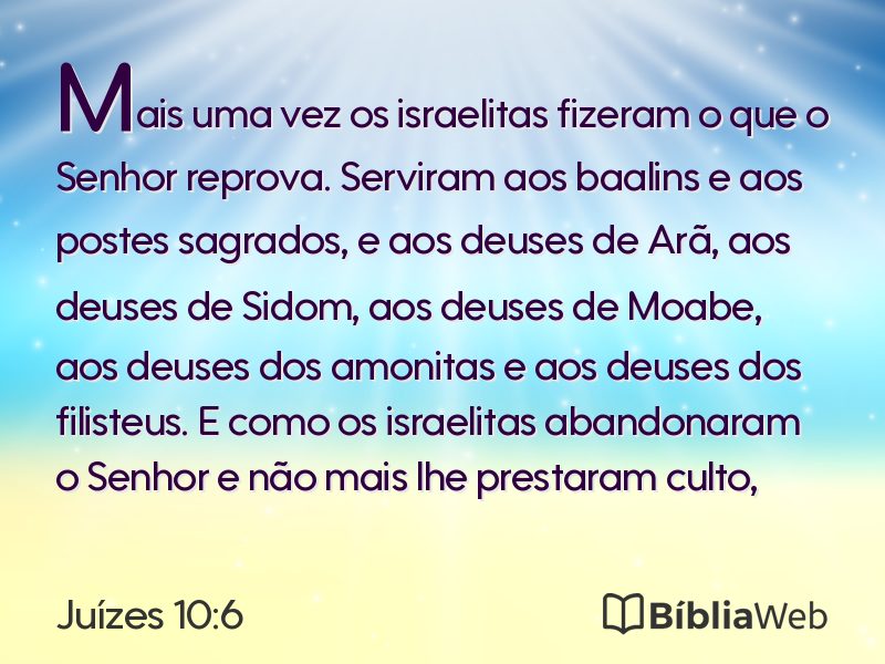 Juízes 10:6 em imagem para compartilhar