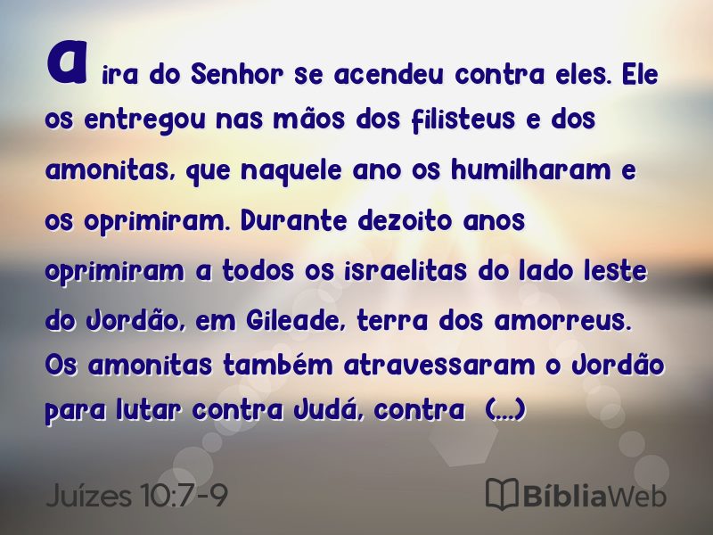 Juízes 10:7-9 em imagem para compartilhar