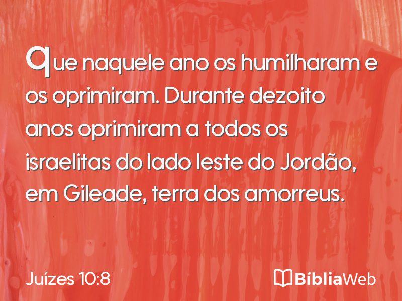 Juízes 10:8 em imagem para compartilhar